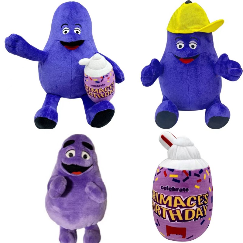 Grimac Birthday Color Doll Grimac Plush Toy Grimac Shake Cup Plush Stuffed Soft Toy Mascot Pillow - Grimace Plush