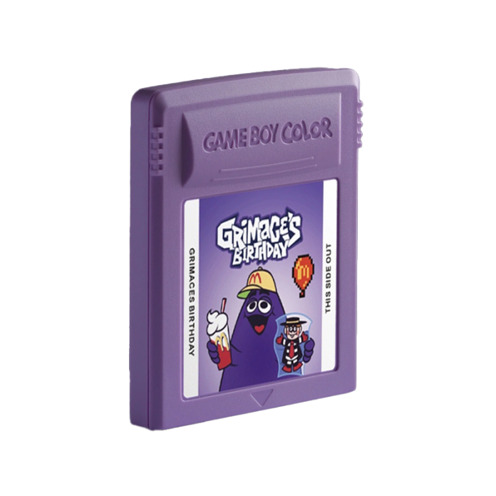 Grimace s Birthday GBC Mcdonalds Game Cartridge 16 Bit Video Game Console Card High Quality English 2 - Grimace Plush