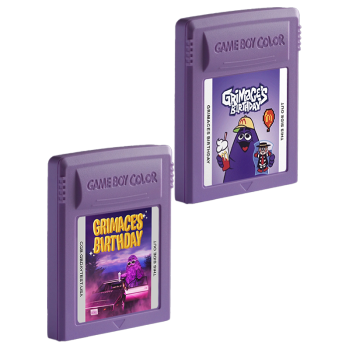 Grimace s Birthday GBC Mcdonalds Game Cartridge 16 Bit Video Game Console Card High Quality English - Grimace Plush