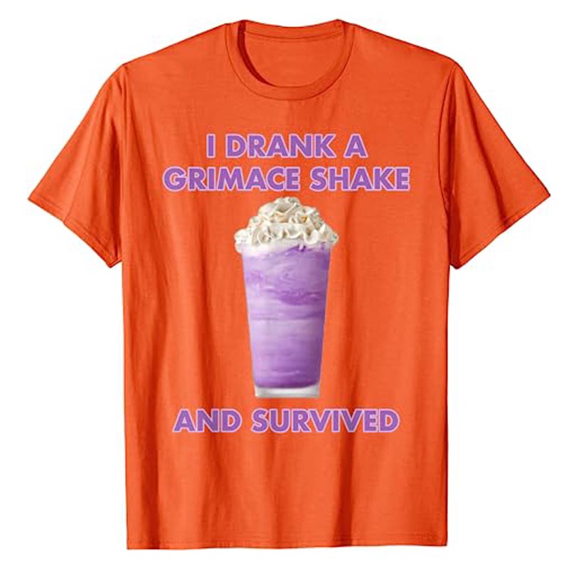 I Drank A Grimace Shake and Survived T Shirt Summer Fashion Sayings Graphic Tee Tops Funny 2 - Grimace Plush