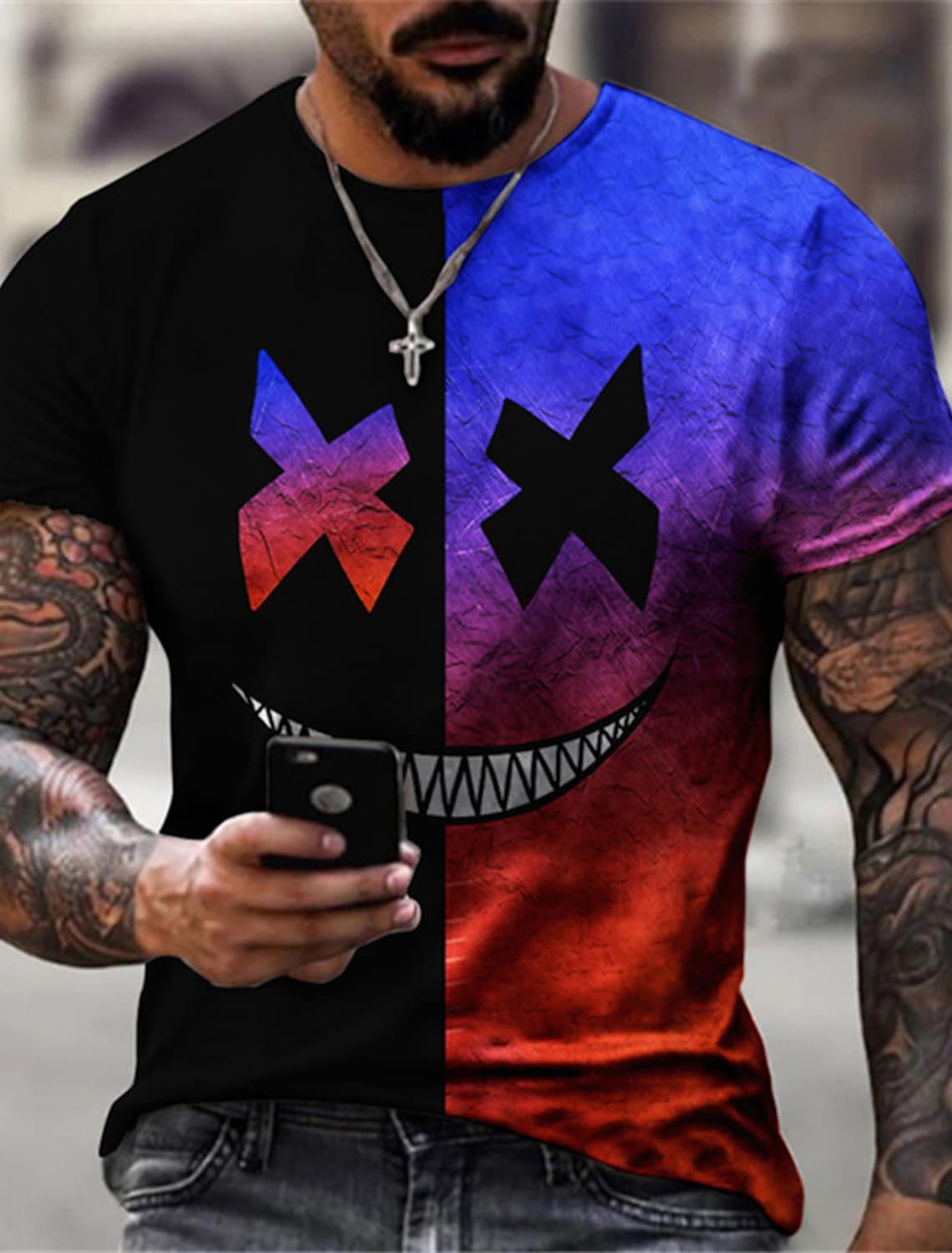 Men s T shirt Graphic Grimace 3D Print Plus Size Casual Daily Short Sleeve Clothing Apparel 2 - Grimace Plush