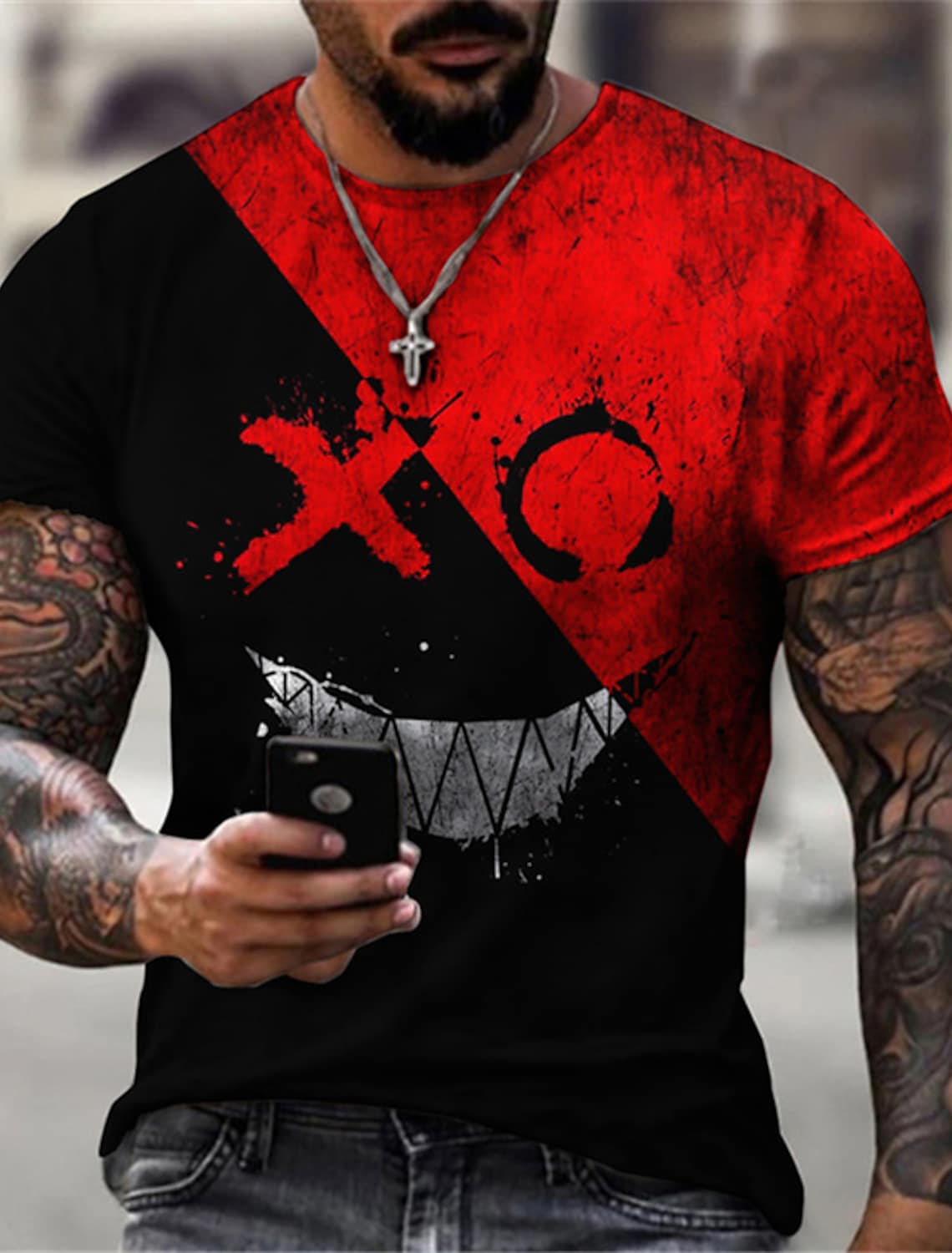 Men s T shirt Graphic Grimace 3D Print Plus Size Casual Daily Short Sleeve Clothing Apparel 4 - Grimace Plush
